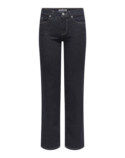 Only - ONLBlush Mid Straight Denim Jeans - Dark Blue Denim 